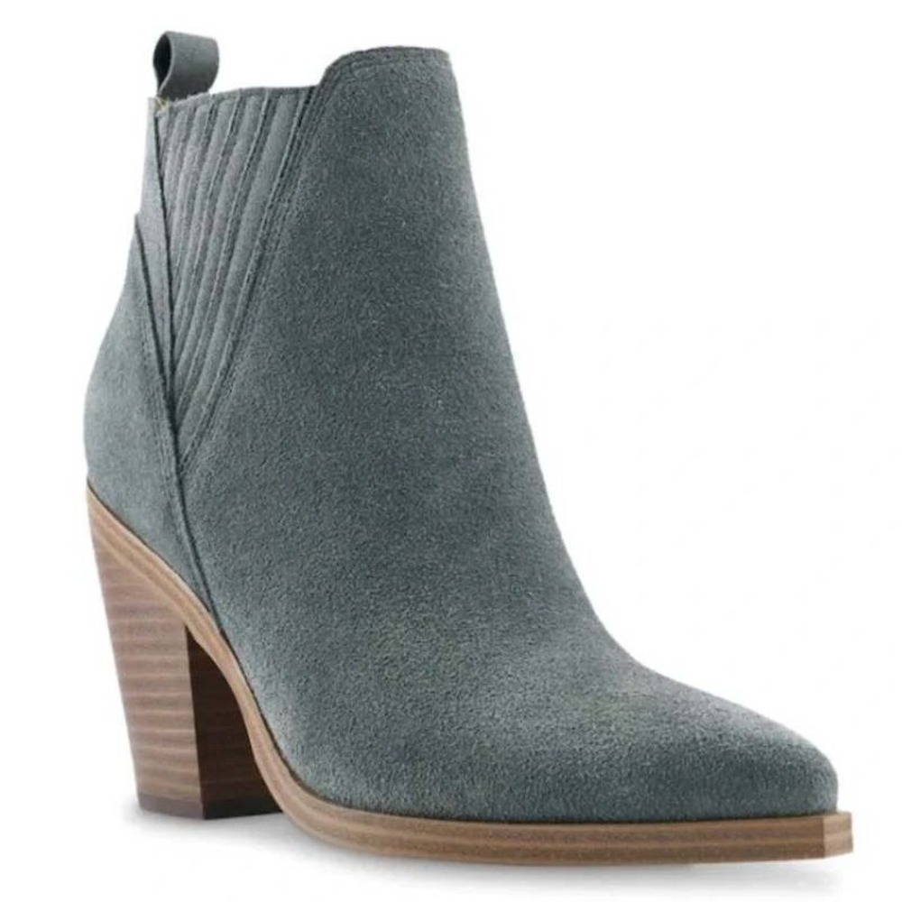 Marc Fisher LTD Yale Grey Suede Pointed Toe Ankle Boots Size 12